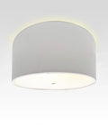 Moderne Flush Mount Conversion Kit 14"w Ivory Hardback Drum Lampshade