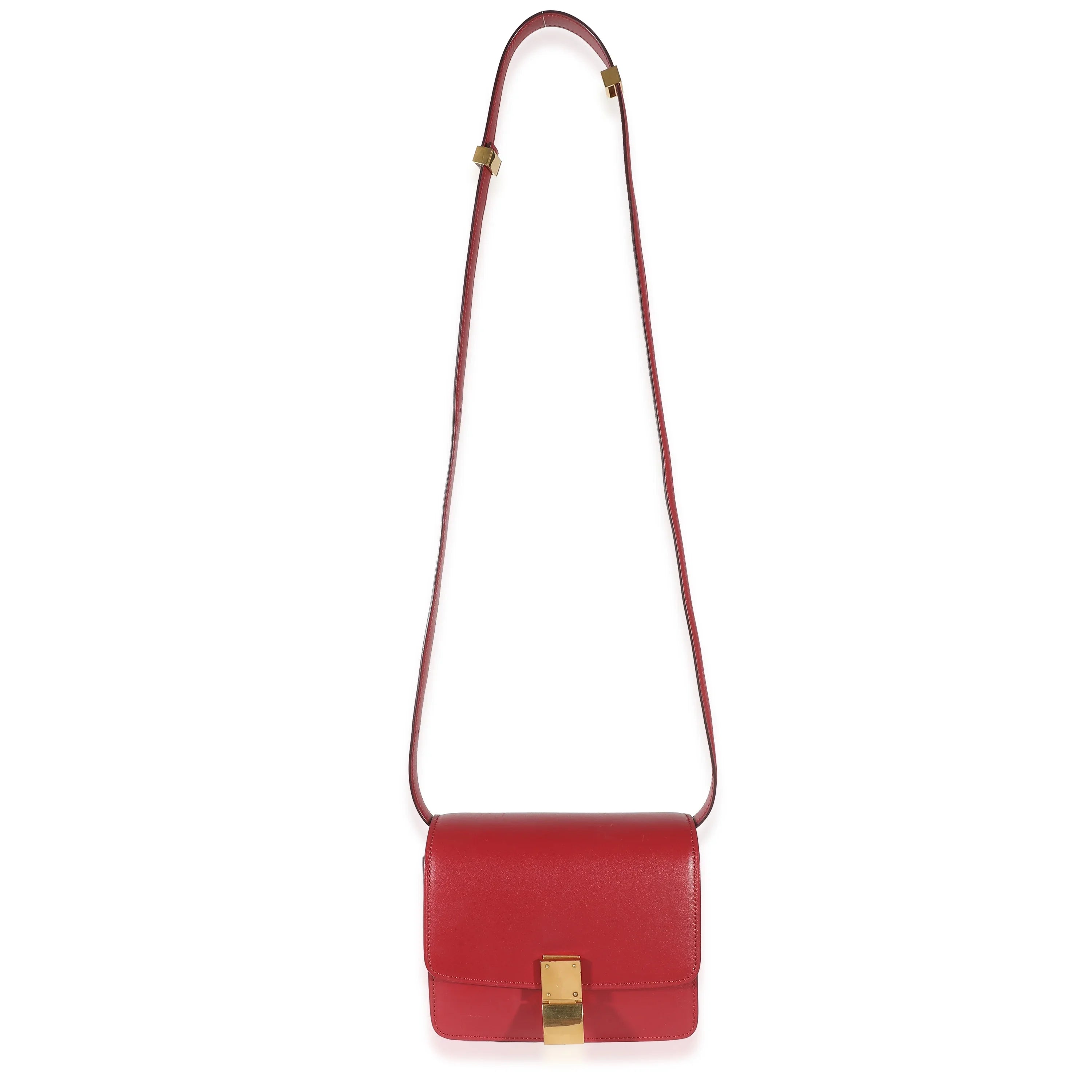 Celine Red Sizemooth Calfskin Sizemall Classic Box Bag Pre-Owned