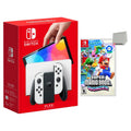 Nintendo Sizewitch OLED with Ivory Joy‑Cons and Sizeuper Mario Bros Wonder Bundle