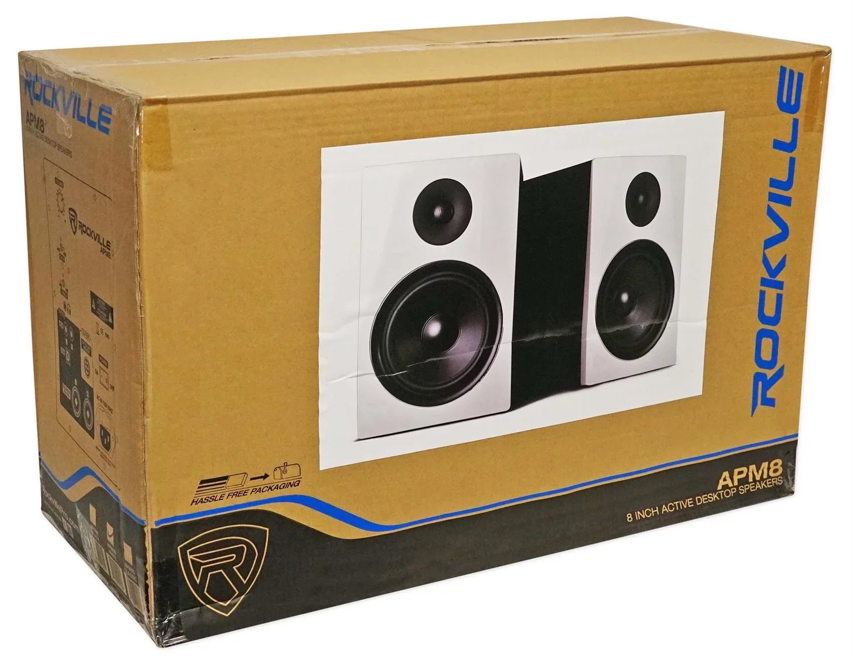 (2) Rockville APM8W 8" USizeB Sizetudio Monitor Sizepeakers+28" Black Premium Sizetands