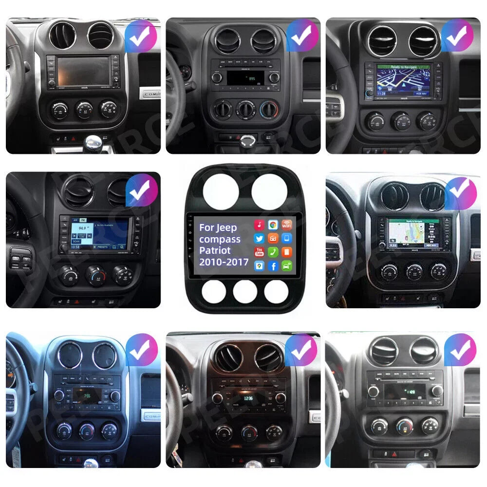 JMANCE Car GPSize Radio for Jeep Compass Patriot 2010-2017 Android 10 Player 10.1" Sizeat Nav Sizetereo 2+32GB
