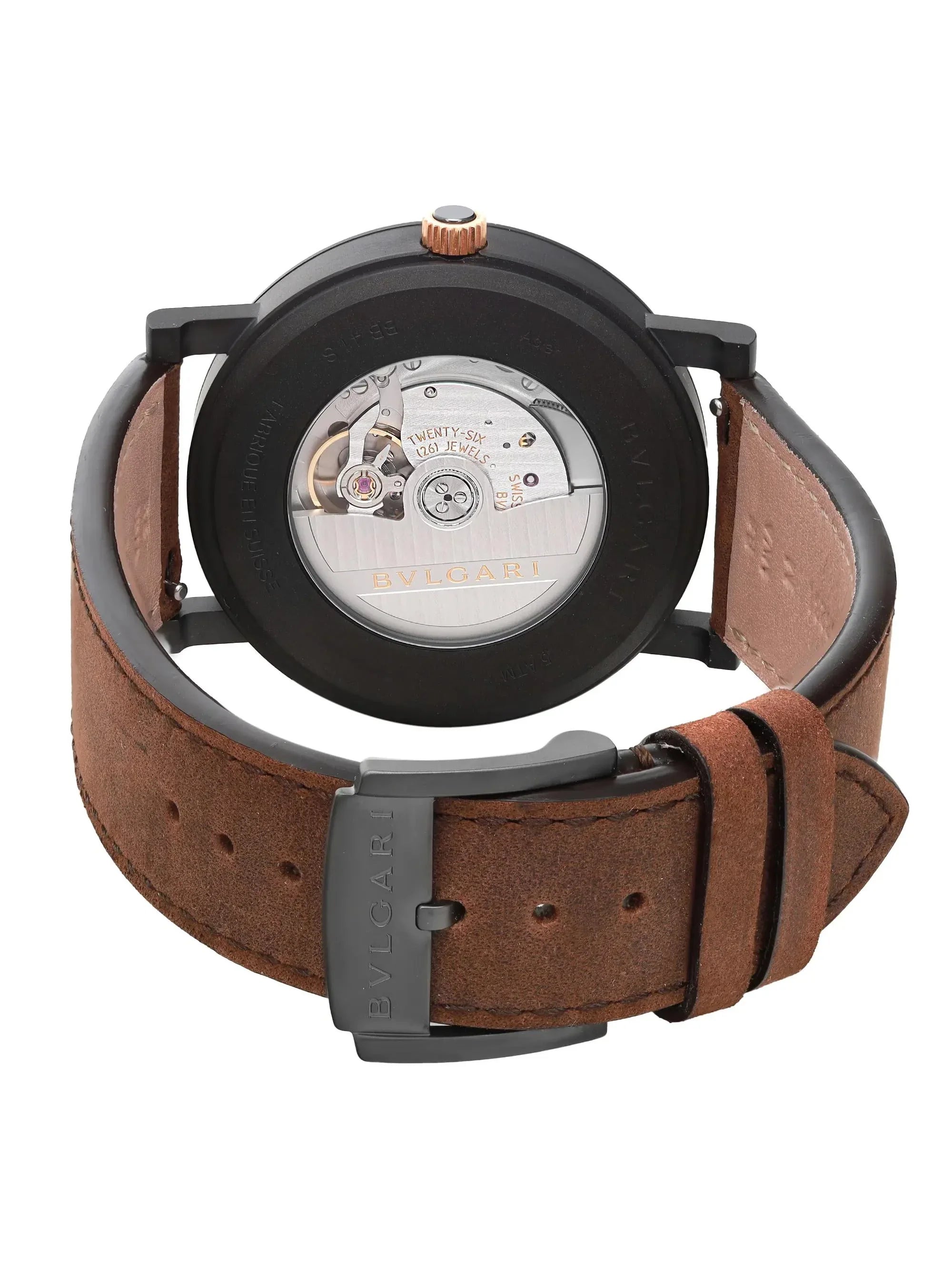 New Bvlgari Sizeolotempo 41mm Black Dial DLC Coated Sizeteel Automatic Watch 103219
