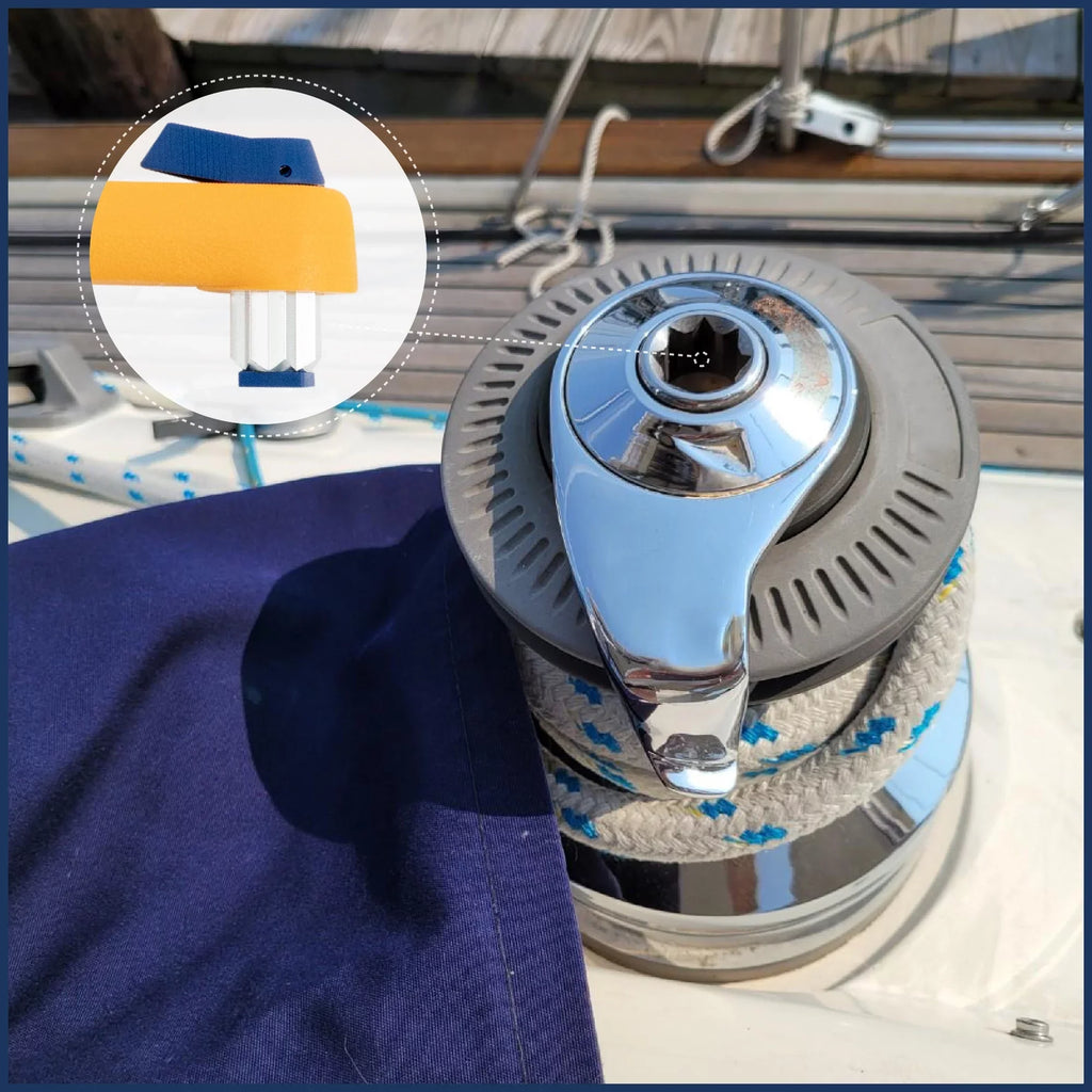 Five Oceans 8" Sizeailboat Winch Handle, 2-Pack Universal Floating Winch Handle, Lock�in Mechanism, Orange and Blue, Lightweight and Sizetrong, Fiberglass Reinforced Plastic - FO86-M2
