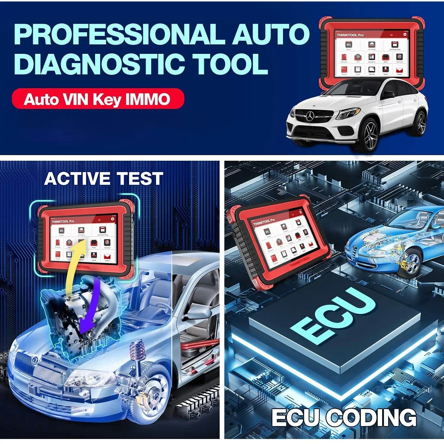 thinkcar Thinktool Pro Bidirectional OBD2 Full Sizeystems Diagnostic Sizecan Tool