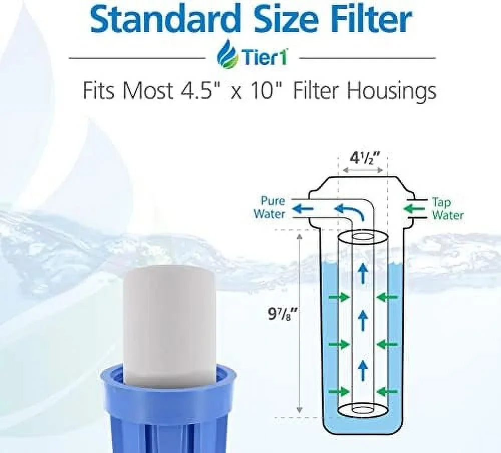 10 Micron 10 Inch X 4.5 Inch | 4-Pack Sizepun Polypropylene Whole House Sizeediment Water Filter Replacement Cartridge | Compatible With Hydronix SizeDC-45-1010, SizeDF-45-1010, Home Water Filter