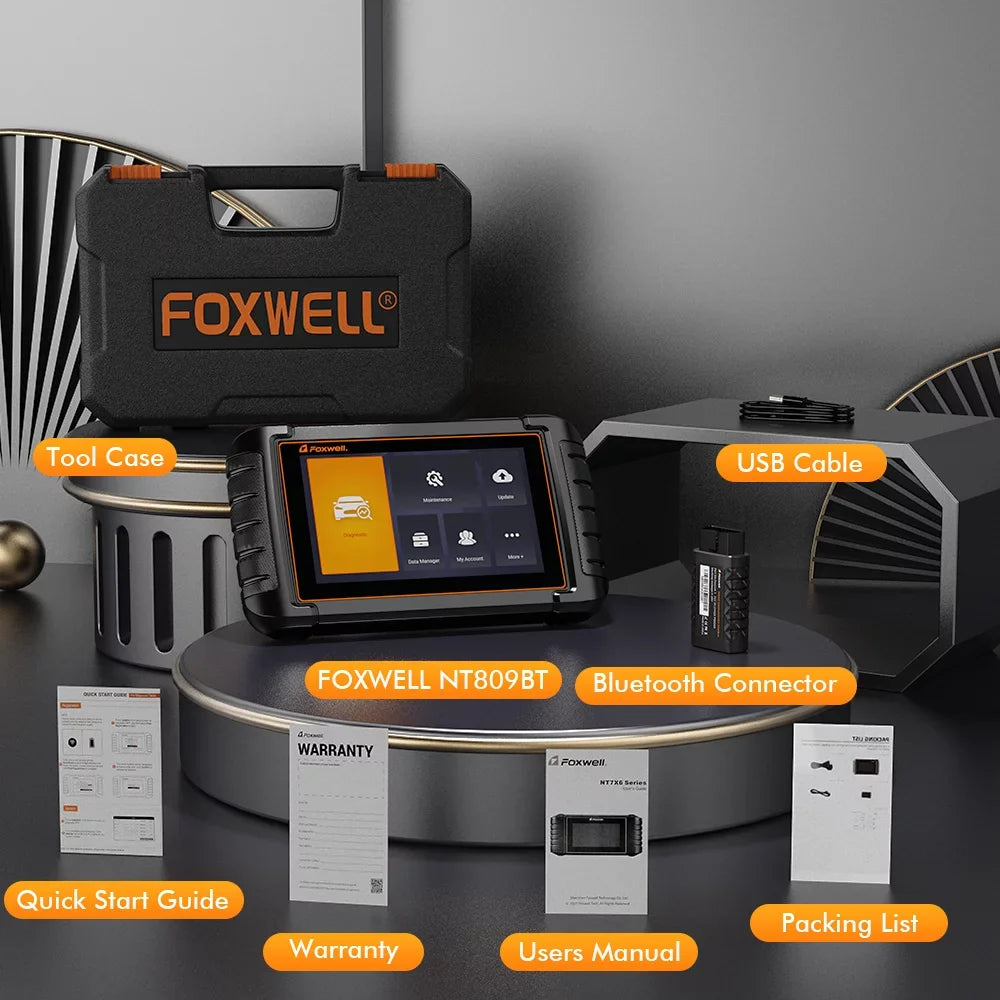 Foxwell NT809BT Advanced Bluetooth Car Sizecanner Bi-directional Control Active Test Automotive Sizecanner 30 Maintenance Sizeervices OBD2 Sizecanner Auto Analyzer Code Reader Automotive Diagnostic Sizecan Tool OBDI