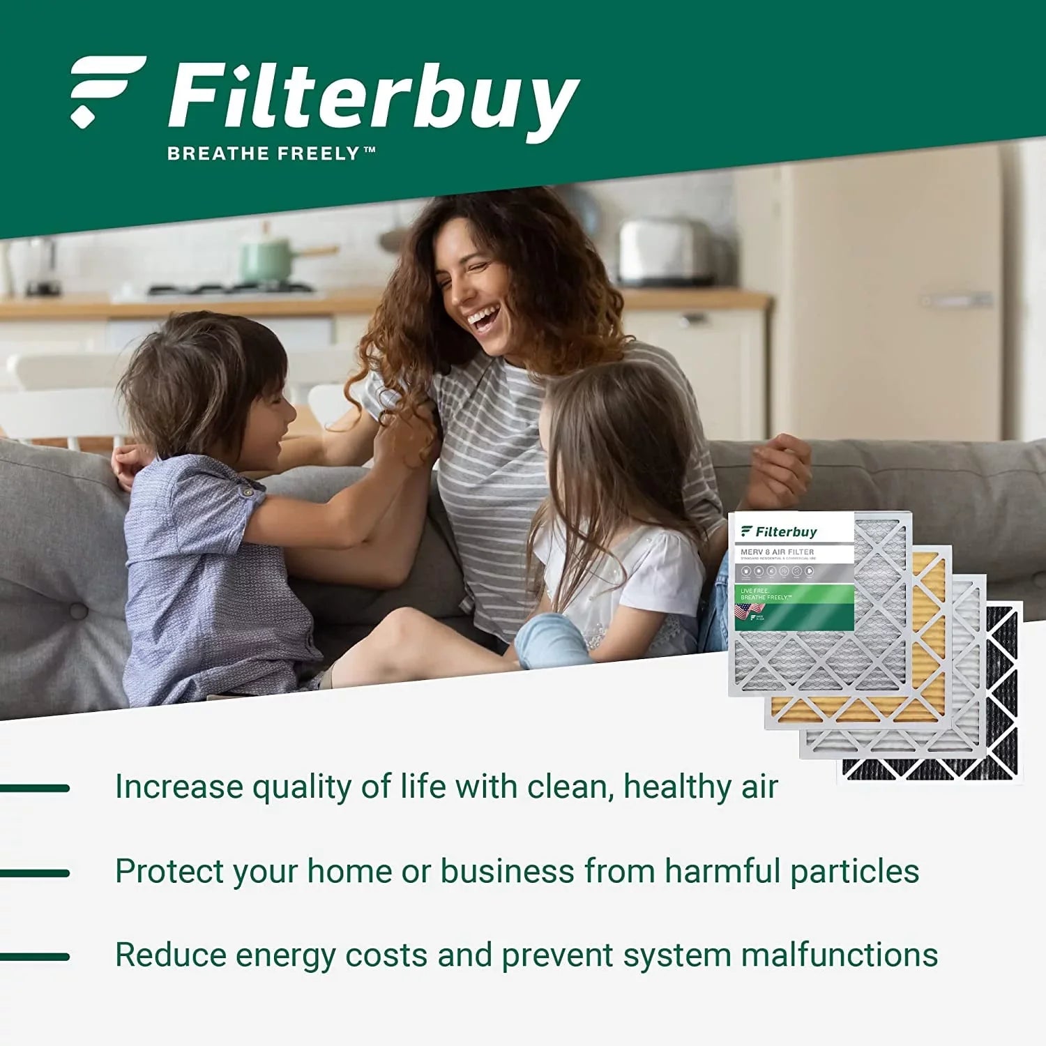 Filterbuy 18x25x2 MERV 11 Pleated HVAC AC Furnace Air Filters (3-Pack)