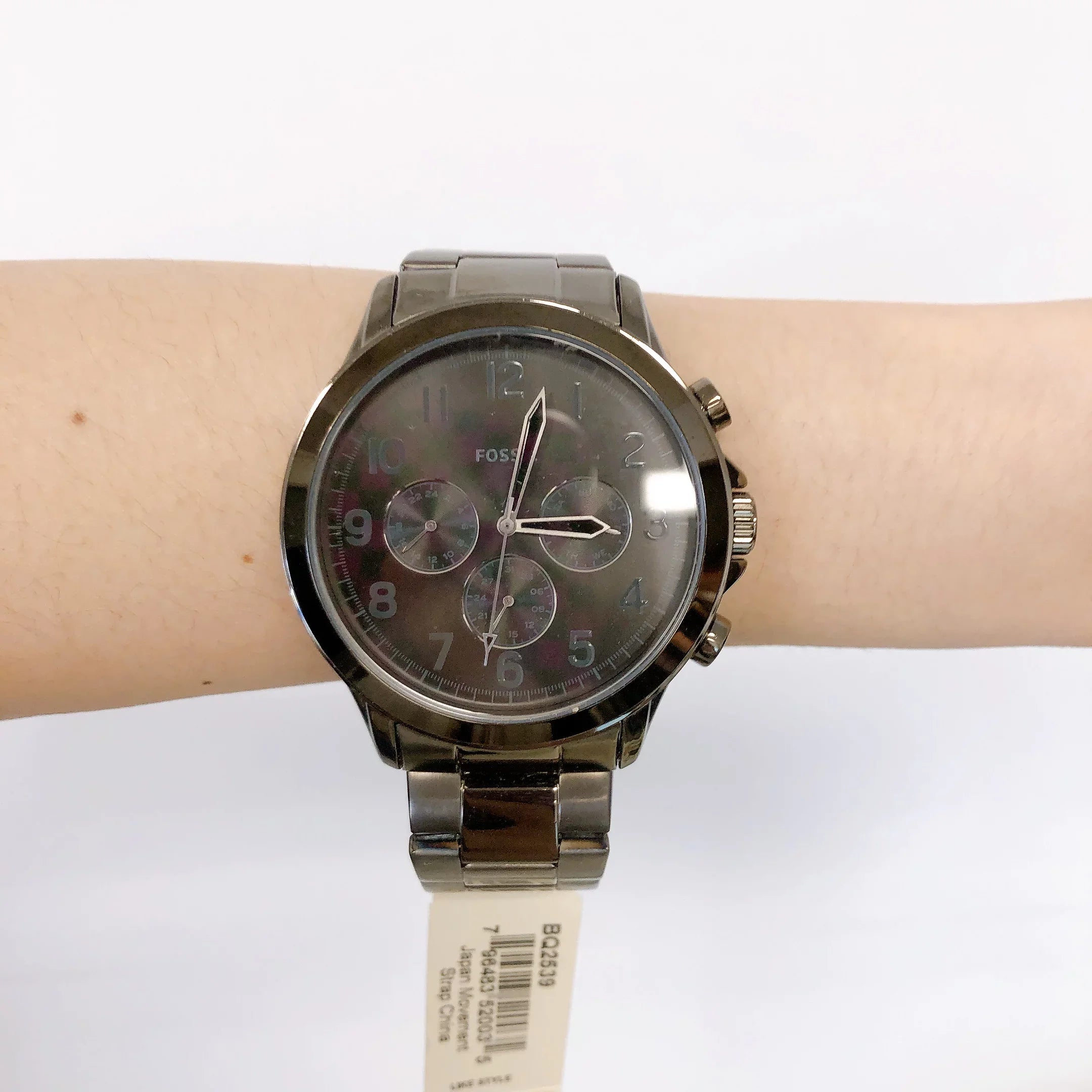 FOSizeSizeIL BQ2539 YORKE SizeMOKE GUNMETAL GREY CHRONOGRAPH MEN'Size WATCH