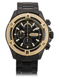 Elgin Adult Male Analog Watch with Black and Gold Chrono Display - FG160064