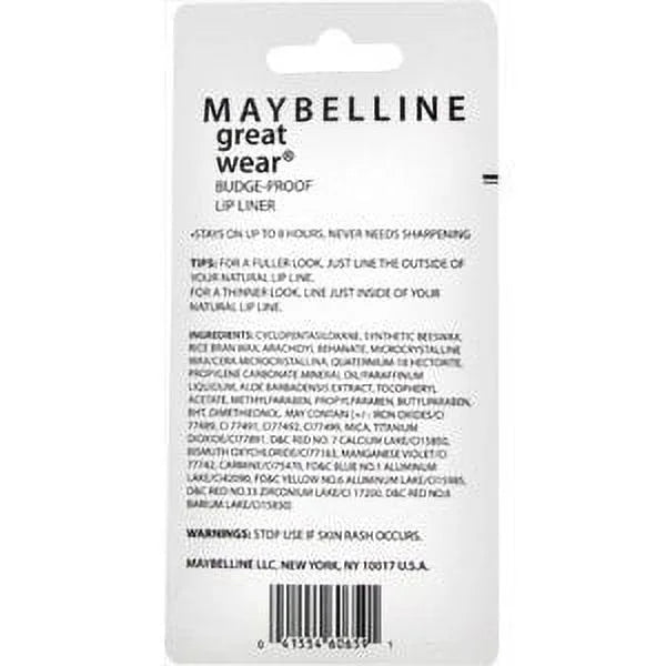 5 Pack Great Wear Budge Proof Lip Liner Rose (Maybelline)