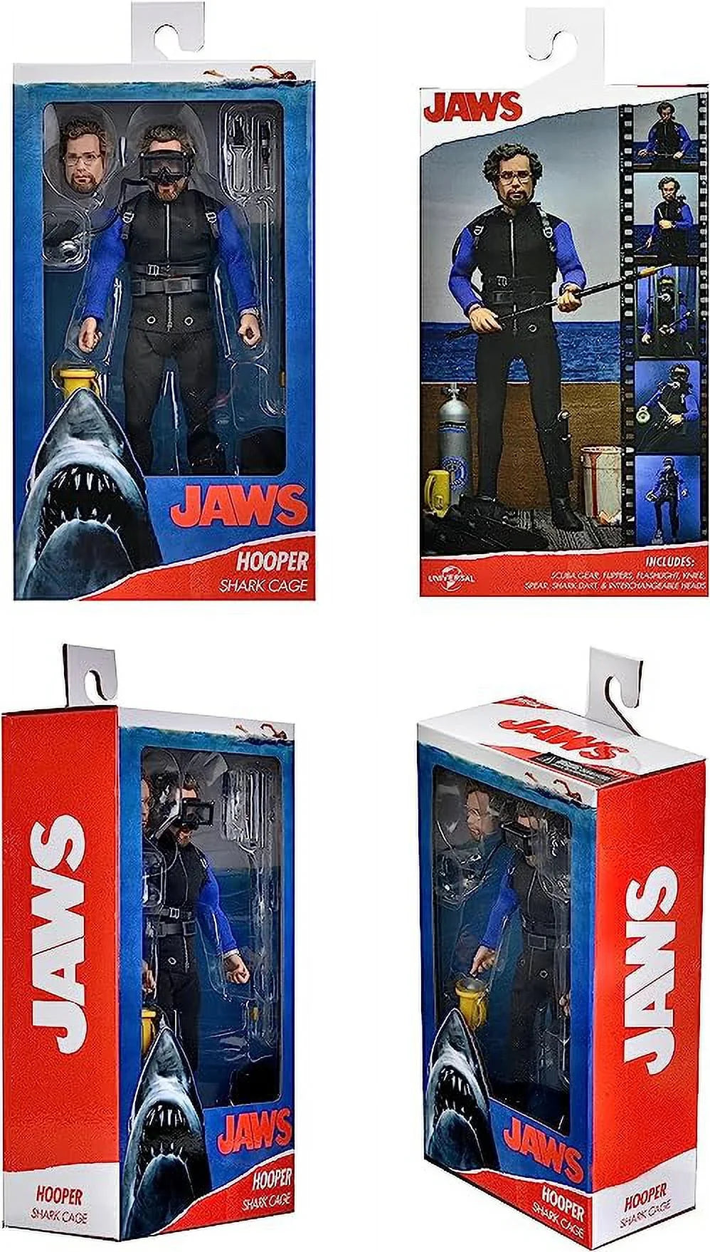 NECA Jaws Sizehark CAGE Hooper 8IN Clothed Action Figure