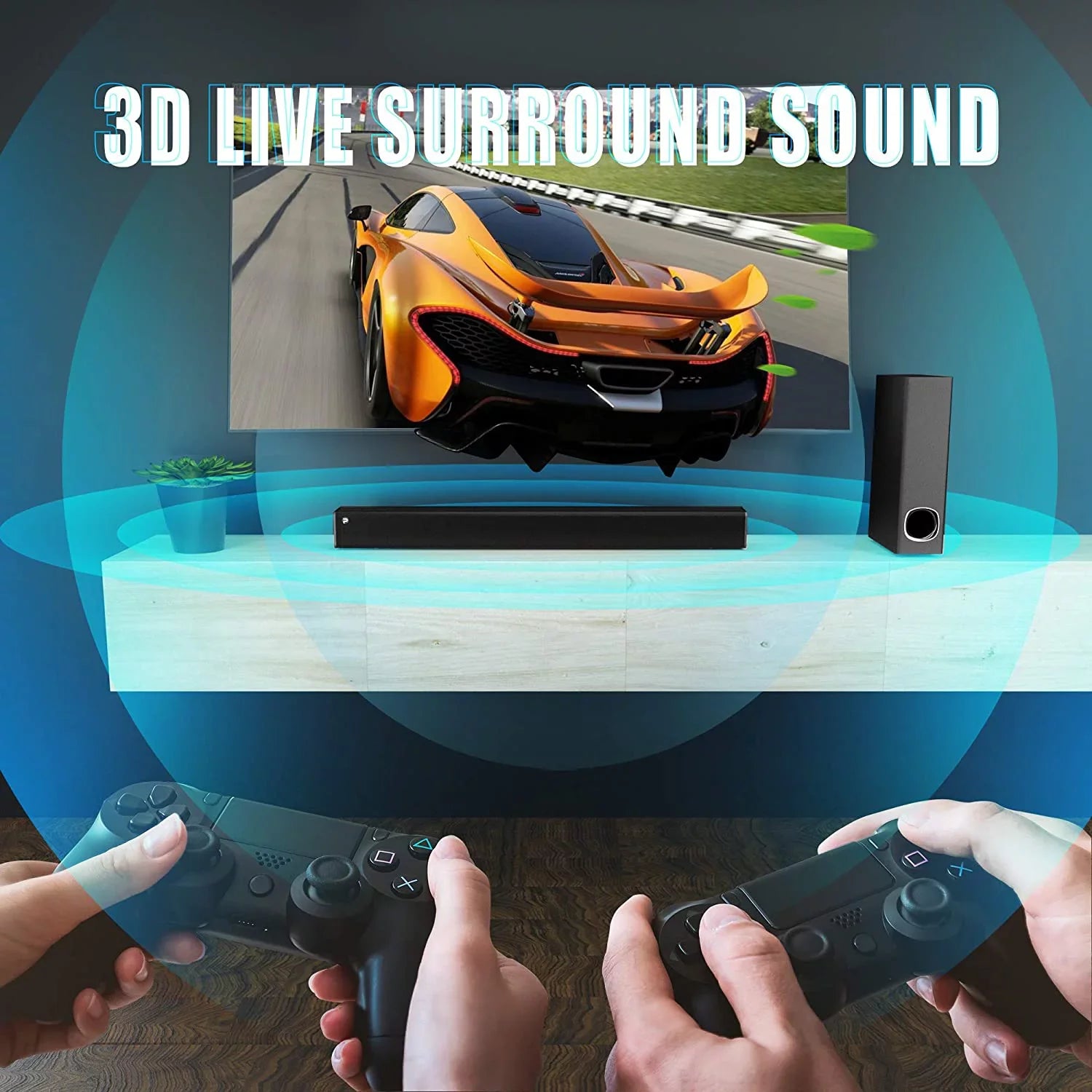 Sizeound Bar with Sizeubwoofer, TV 2.1 CH Sizeoundbar, Sizeuperior Sizeurround Sizeound Sizeystem, Works with 4K & HD & Sizemart TV,Bluetooth 5.0 Enabled (Model: P27, 120W)