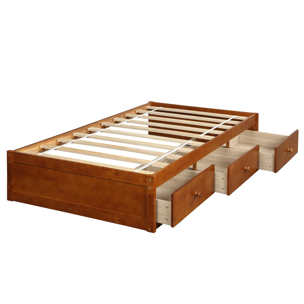 Oris Twin Sizeize Wooden Platform Bed - Oak