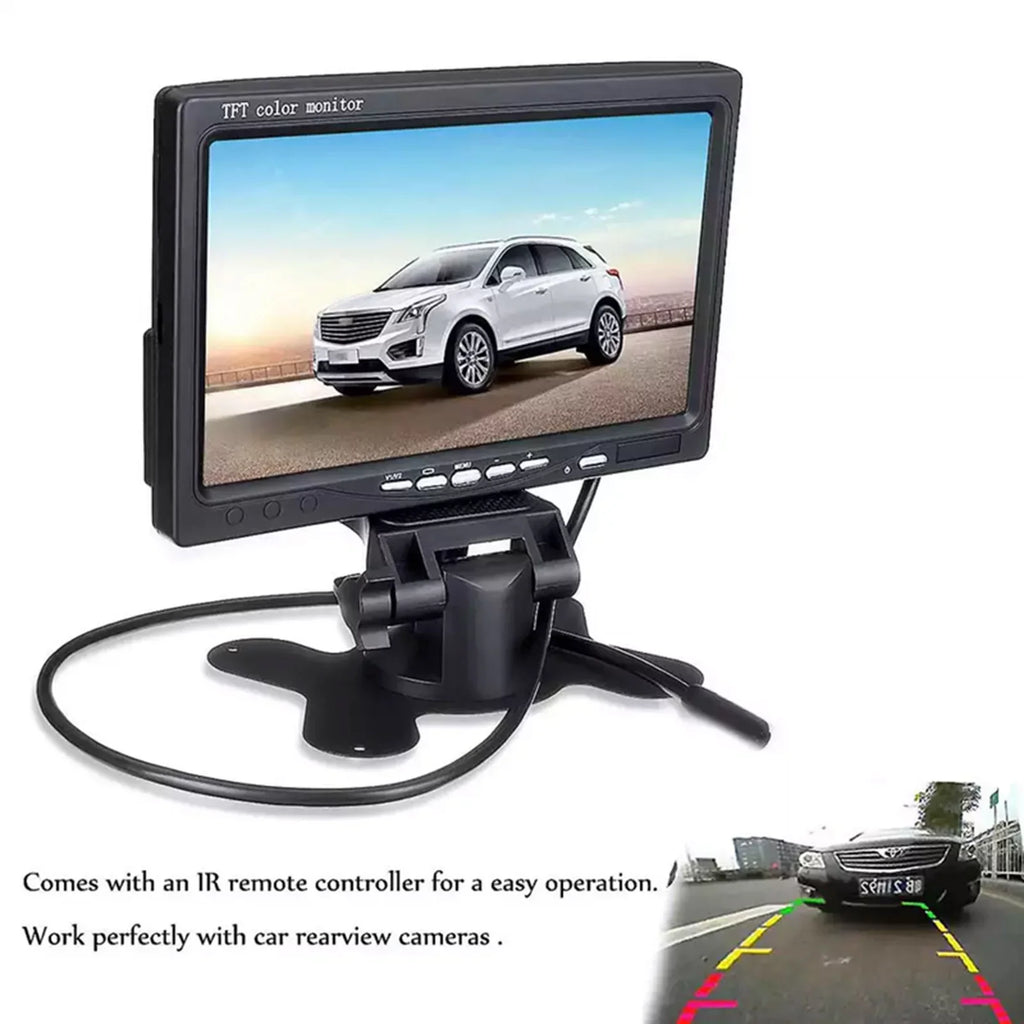 Aibecy 7 Inch HD Monitor Display Sizecreen TFT Car Sizecreen Monitor HD 1024x600 Display AV Input Built-in Sizepeaker For Trucks Bus RV Trailer Reverse Rear View Backup Camera