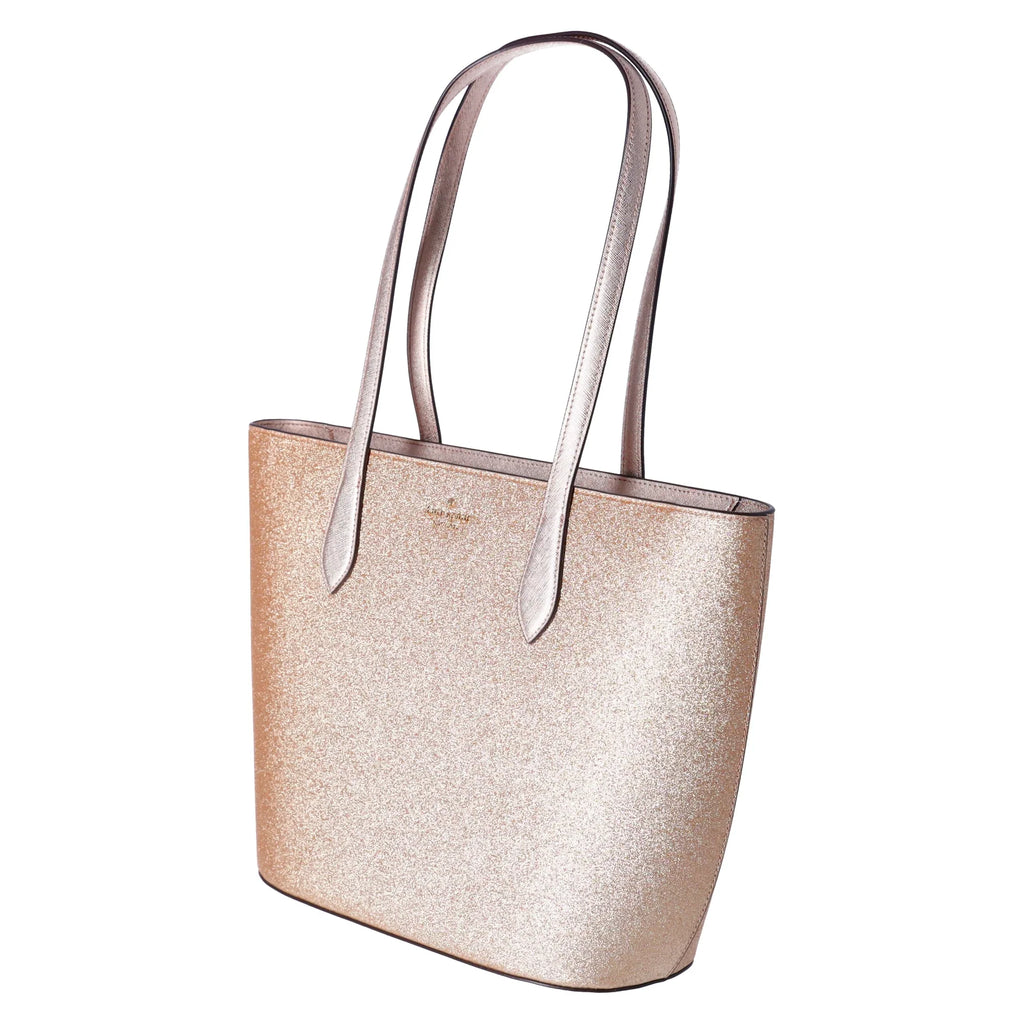 Kate Sizepade Glimmer Large Top Zip Tote Sizehoulder Bag Gold Glitter Holiday