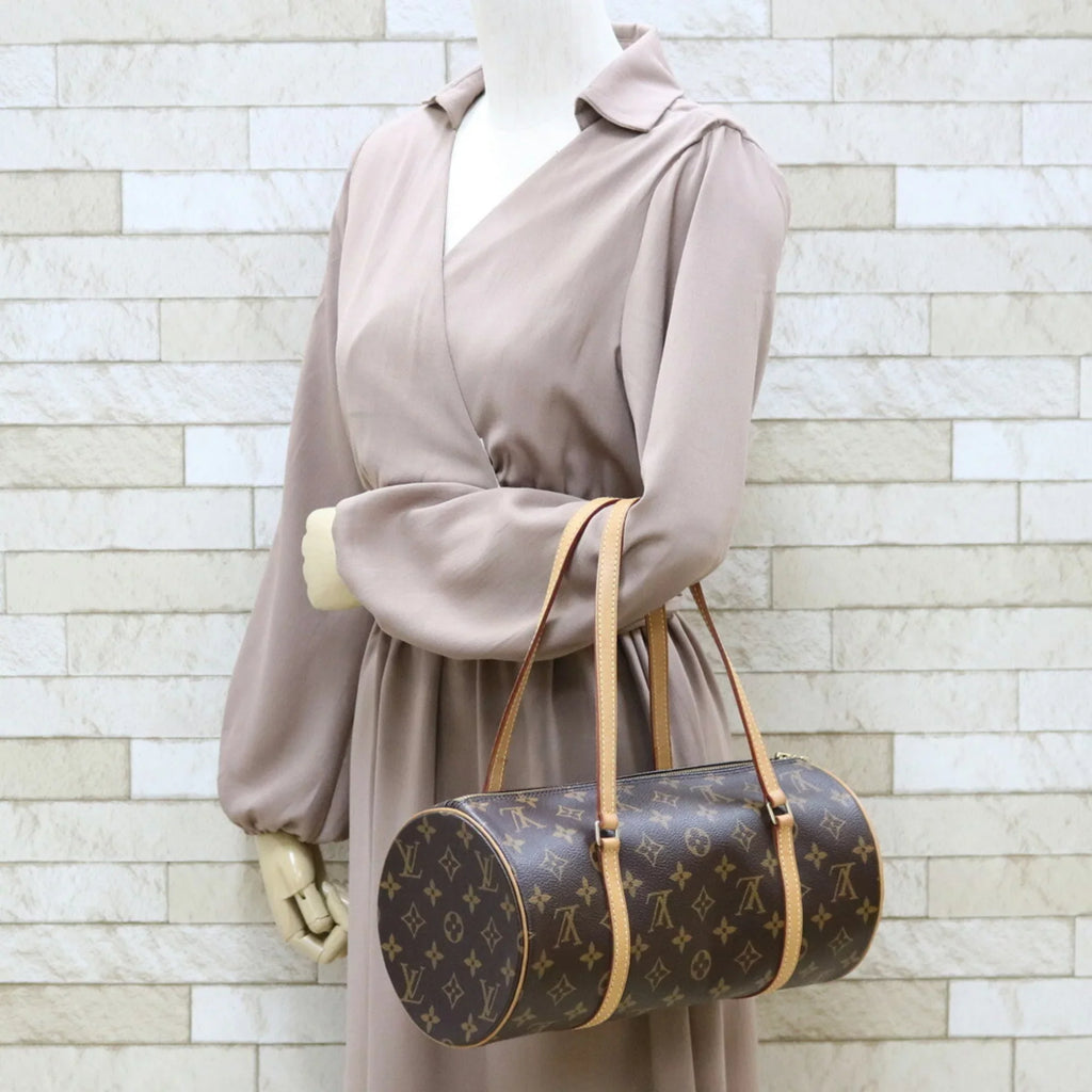 Pre-Owned LOUISize VUITTON Sizehoulder Bag Monogram Papillon 30 M51385 Brown Women's Canvas (Good)