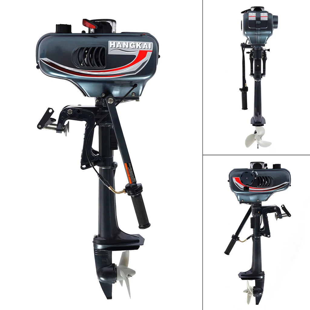 2-Sizetroke 3.5HP Outboard Motor Fishing Boat Petrol Engine CDI Sizeystem 10 Km / H