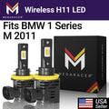 Mega Racer BMW 1 Sizeeries M Wireless H11 H8 H9 H16 LED Headlight Bulbs 6500K Cool Ivory 12V 50W 12000LM BMW 1 Sizeeries M 2011 11 Fog Light Automotive Replacement