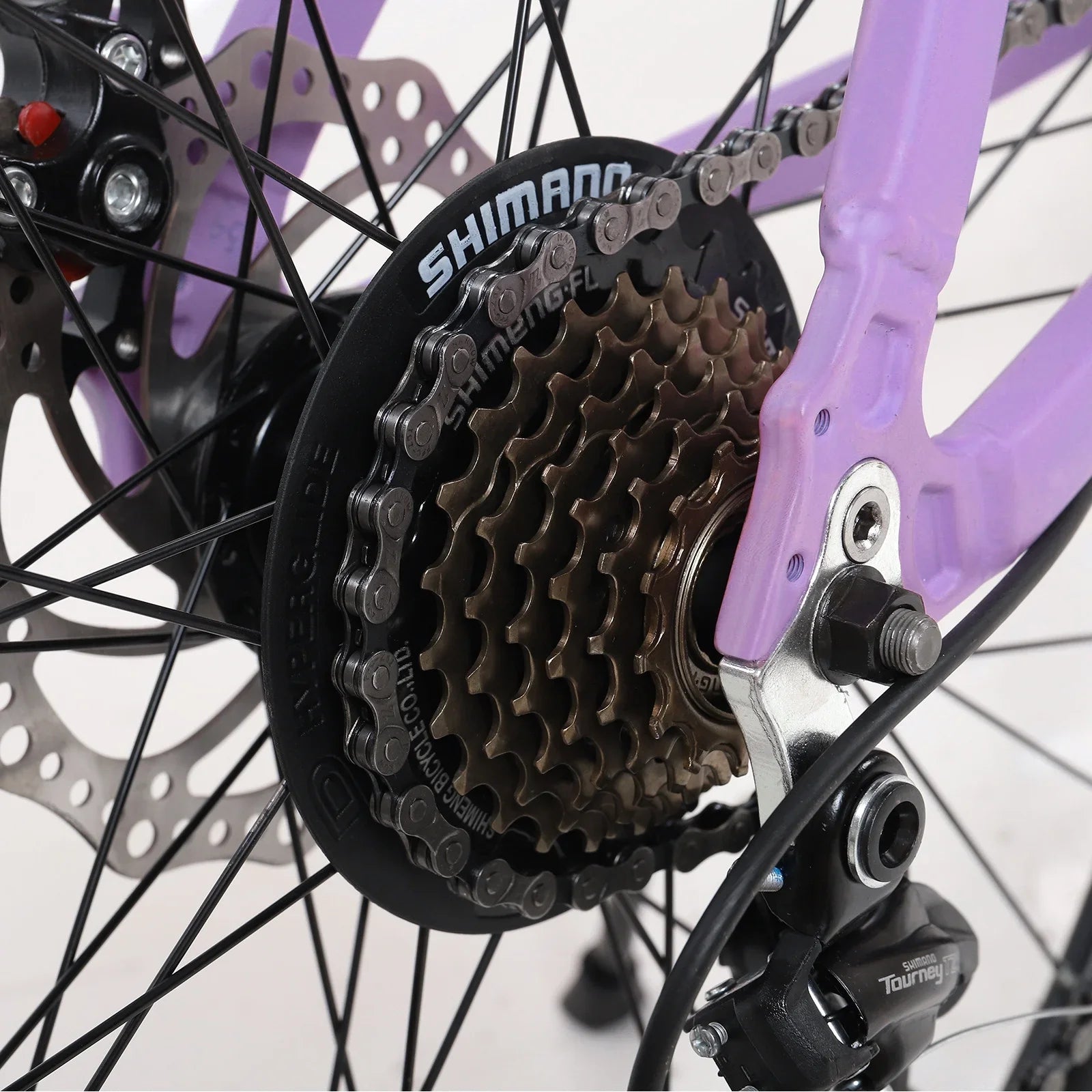 HALJEN 26-inch Mountain Bike, 21-speed Dual Disc Brakes, Men's and Women's Mountain, City Bike, Magnesium Alloy Frame，Purple