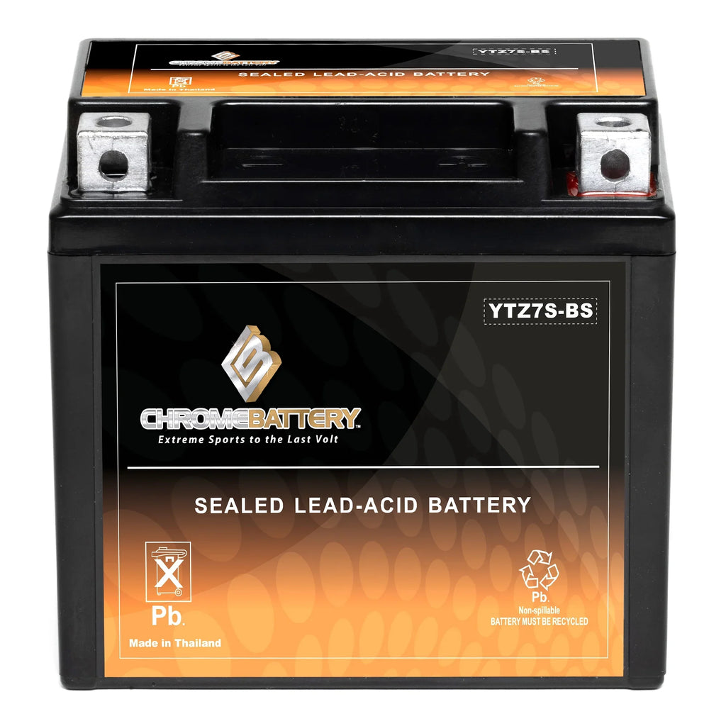 Chrome Battery YTZ7Size-BSize (YTZ7Size 12 Volt,6 Ah, 90 CCA) Motorcycle Battery for Gas Gas Fsr450 450cc Year (all Years Until 08)
