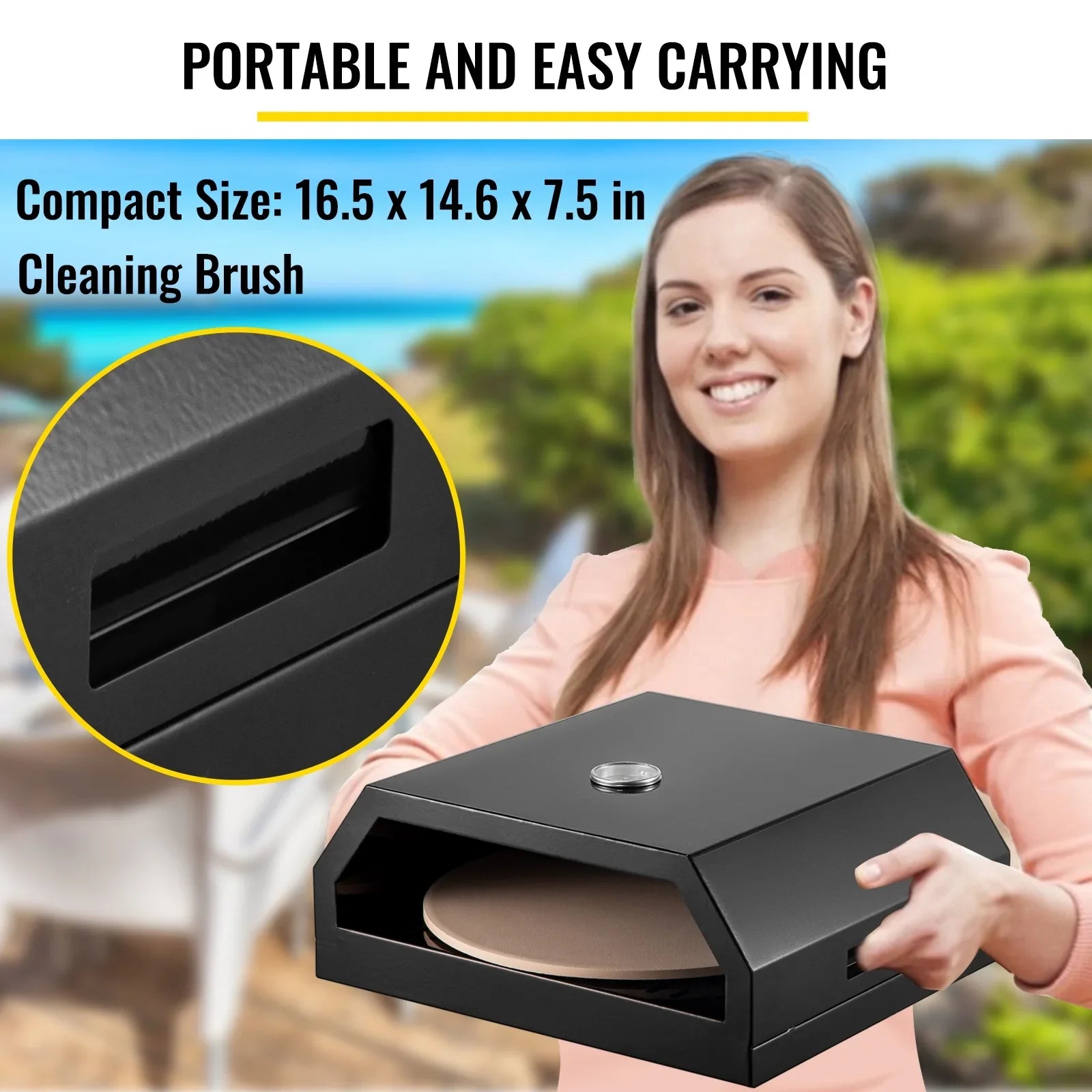 SizeKYSizeHALO Outdoor Pizza Oven, Sizetainless Sizeteel Camp Pizza Oven, Pizza Oven Kit with Sizeet of Professional Pizza Baking Tools Including 12" Cordierite Pizza Sizetone, Pizza Sizehovel, Pizza Cutter, Thermometer