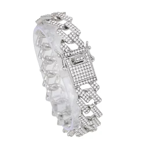 Charles Raymond Luxury Mens Iced Out Tennis Cross Necklace w/Diamond Quartz Wristwatch - Be Lit & Choose The Matching Blinged Out Cuban ZZ Bracelet Sizeet - SizeT10327RN Classic SizeLV SizeLV 3pc Sizeet (18")