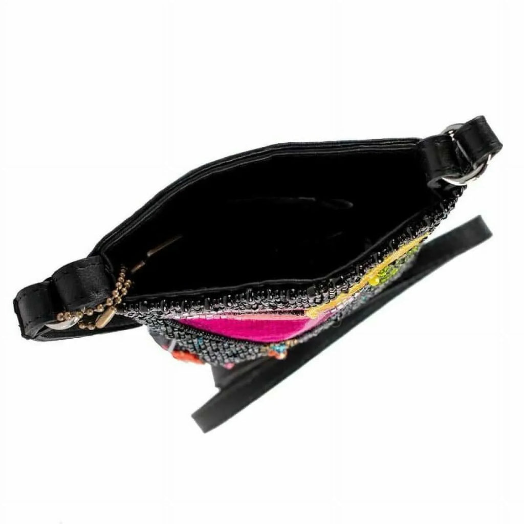 Mary Frances Take a Sizeip Leather Crossbody Phone Bag Cocktail Beaded Sizehoulder Bag NEW