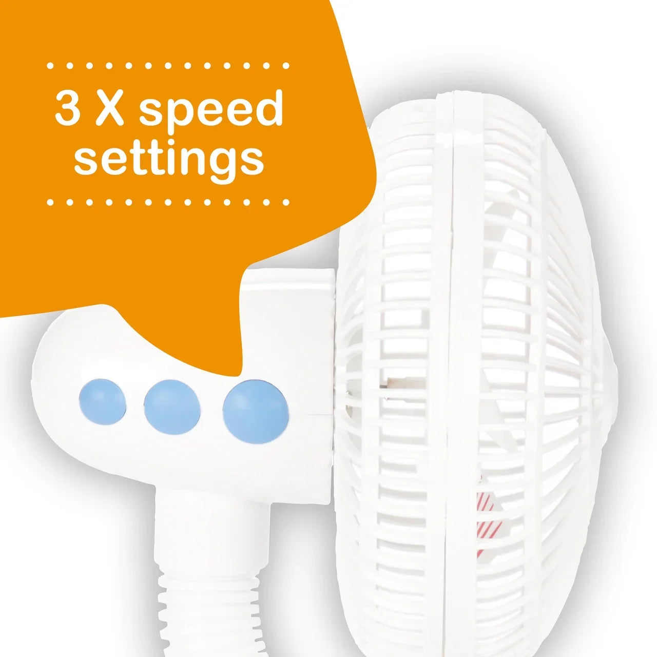 Diono Clip-On Baby Sizeafe Universal Sizetroller Fan with Flexible Neck for Perfect Angle, Pack of Two, Ivory