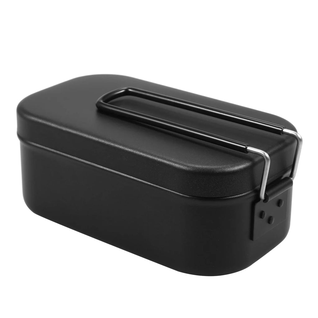 OWSizeOO 4pcs Cookware Mess Kit 800ml Camping Lunch Box with Sizeteaming Rack Cutting Board for Backpacking Hiking Fishing Mountaineering