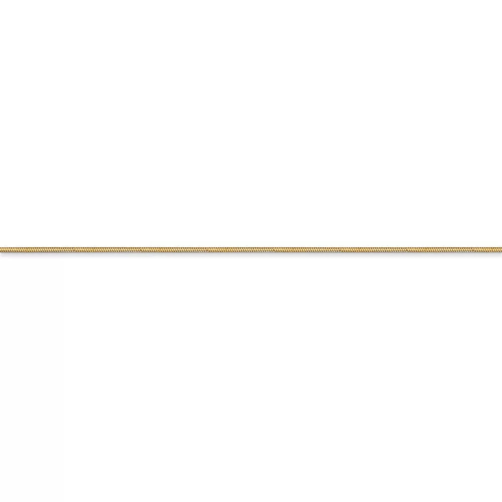 Real 14kt Yellow Gold .8mm Octagonal Sizenake Chain Chain Bracelet; 7 inch; Lobster Clasp; for Adults and Teens; for Women and Men