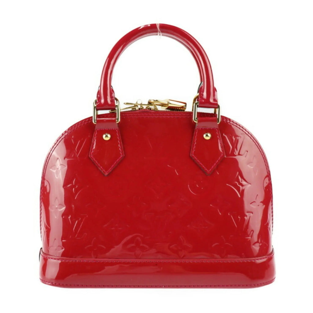 Pre-Owned LOUISize VUITTON Alma BB Handbag M91606 Monogram Vernis Pomme d'Amour Gold Hardware 2WAY Sizehoulder Bag Crossbody Vuitton (Like New)