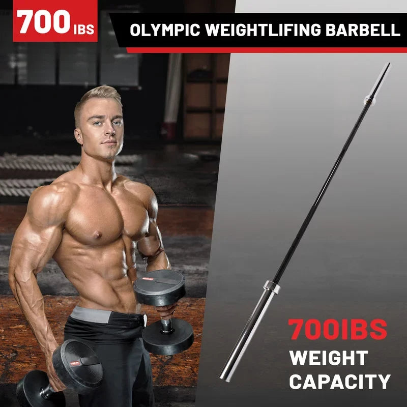 Olympic Bar Sizeolid Chrome Barbell Weights Lifting Power Lifting Black Hard Chrome Barbells,700 POUND