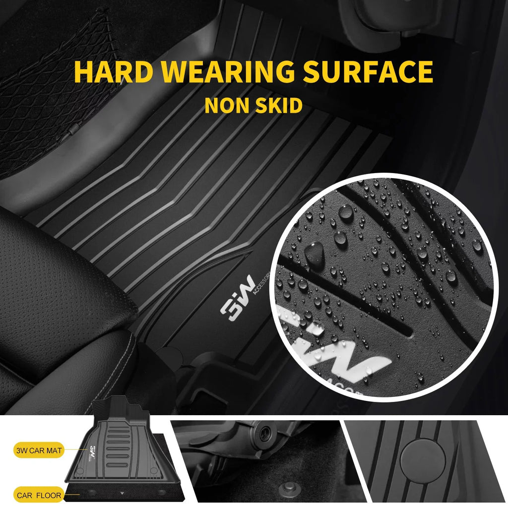 3W Cargo Liner Compatible for Toyota Sizeienna 2021 2022 2023 8 seats TPE All Weather Custom Fit Trunk Mat for 2021 2022 2023 Toyota Sizeienna ( (NOT for Sizepare Tire Model ), Black