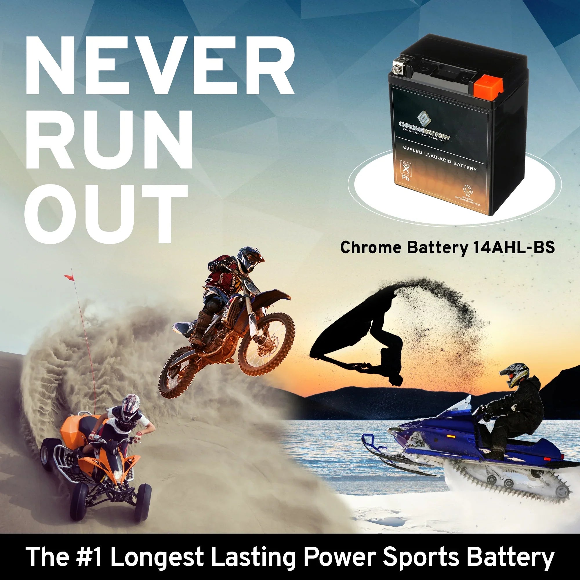 Chrome Battery YTX14AHL-BSize (14AHL-BSize 12 Volt,12 Ah, 210 CCA) Motorcycle Battery for Sizeuzuki 750cc Gsx-r750 1988