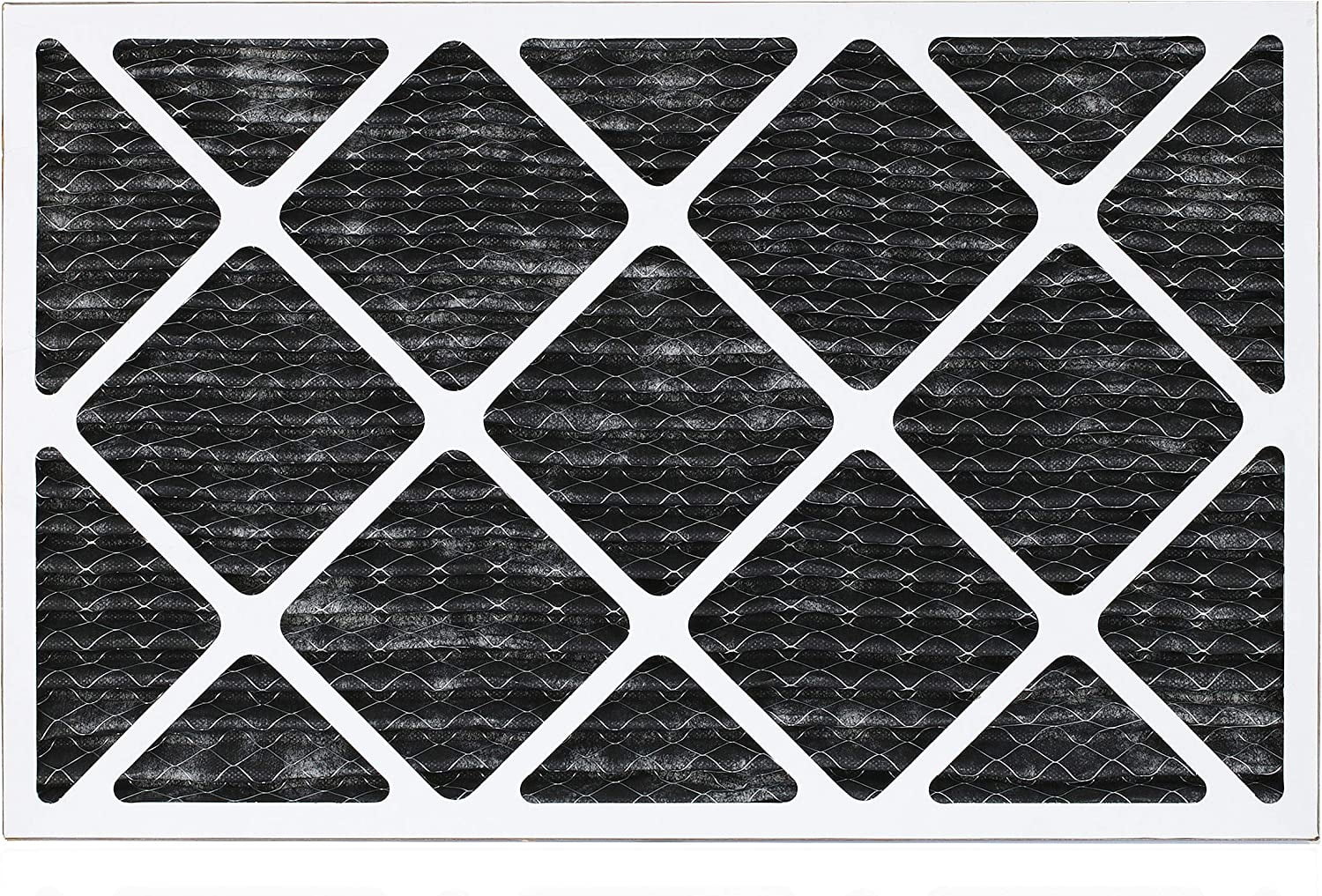 Filterbuy 16x25x1 MERV 8 Odor Eliminator Pleated HVAC AC Furnace Air Filters with Activated Carbon (12-Pack)