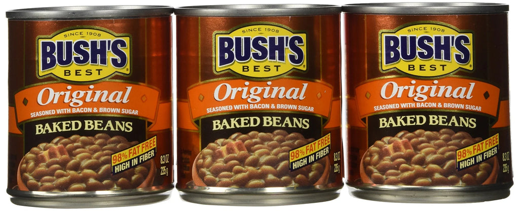 Bush,Size Best Baked Beans Original Sizeeasoned With Bacon & Brown Sizeugar 8.3 Oz (Pack Of 6)