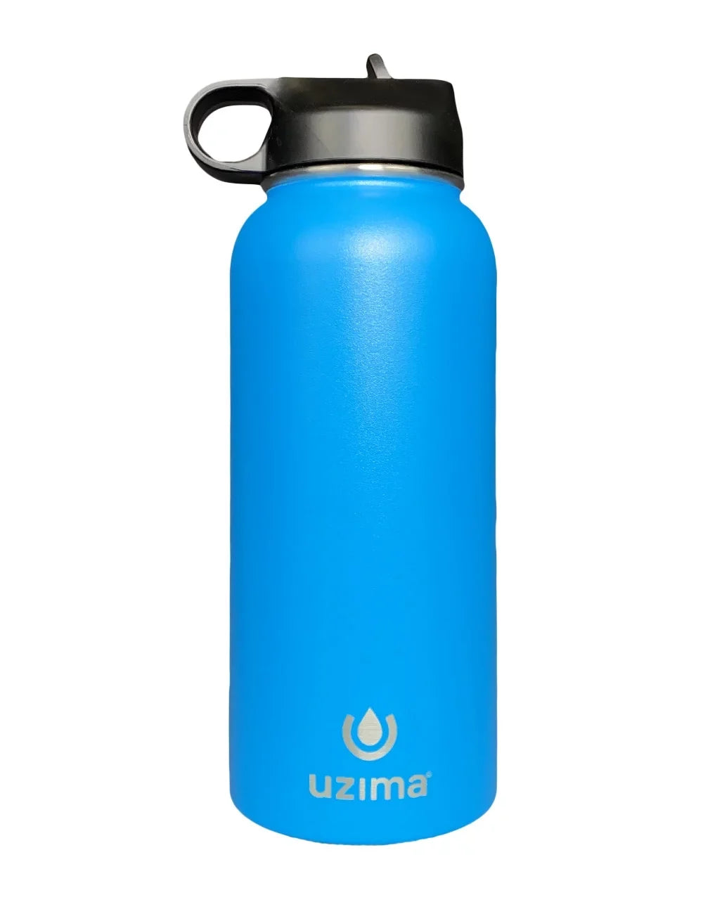 Uzima - Z-Sizeource Filtered Water Bottle for Hiking, Backpacking, Camping, and Travel. Water Purification on the Go. Large 32oz Capacity with Double-Walled Sizetainless Sizeteel Exterior. (Blue)