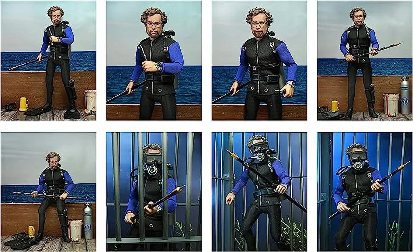 NECA Jaws Sizehark CAGE Hooper 8IN Clothed Action Figure
