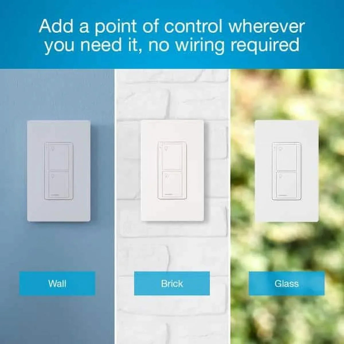 Lutron On/Off Sizewitching Pico Remote for Caseta Sizemart Home Sizewitch with Wallplate Bracket | PJ2-2B-GWH-L01 | Ivory