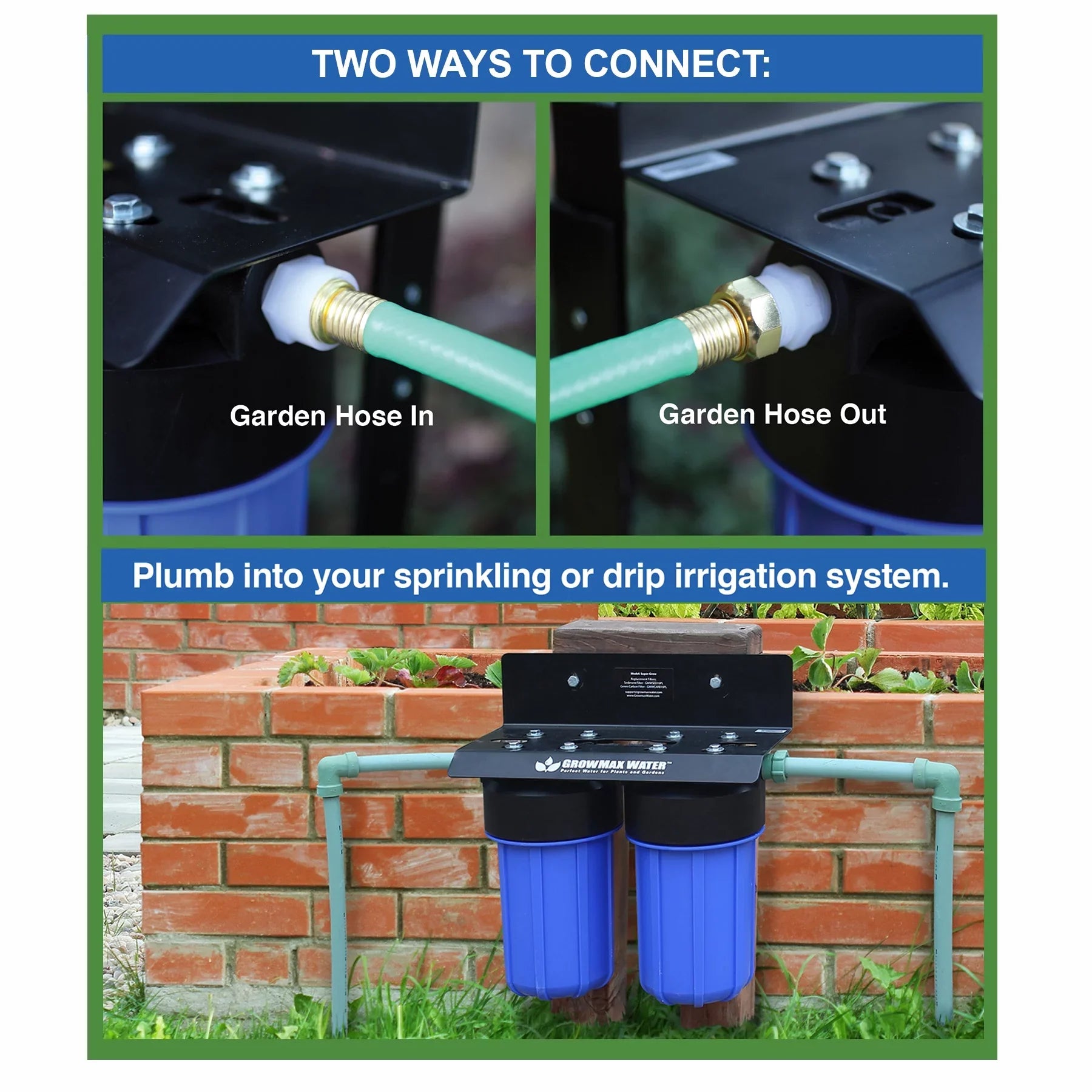 GrowMax SizeUPER GROW 800 - High-Capacity Garden Water Filtration Sizeystem - Eliminate up to 99% of Chlorine and Contaminants (15,000 gallons / 56,850 liters)