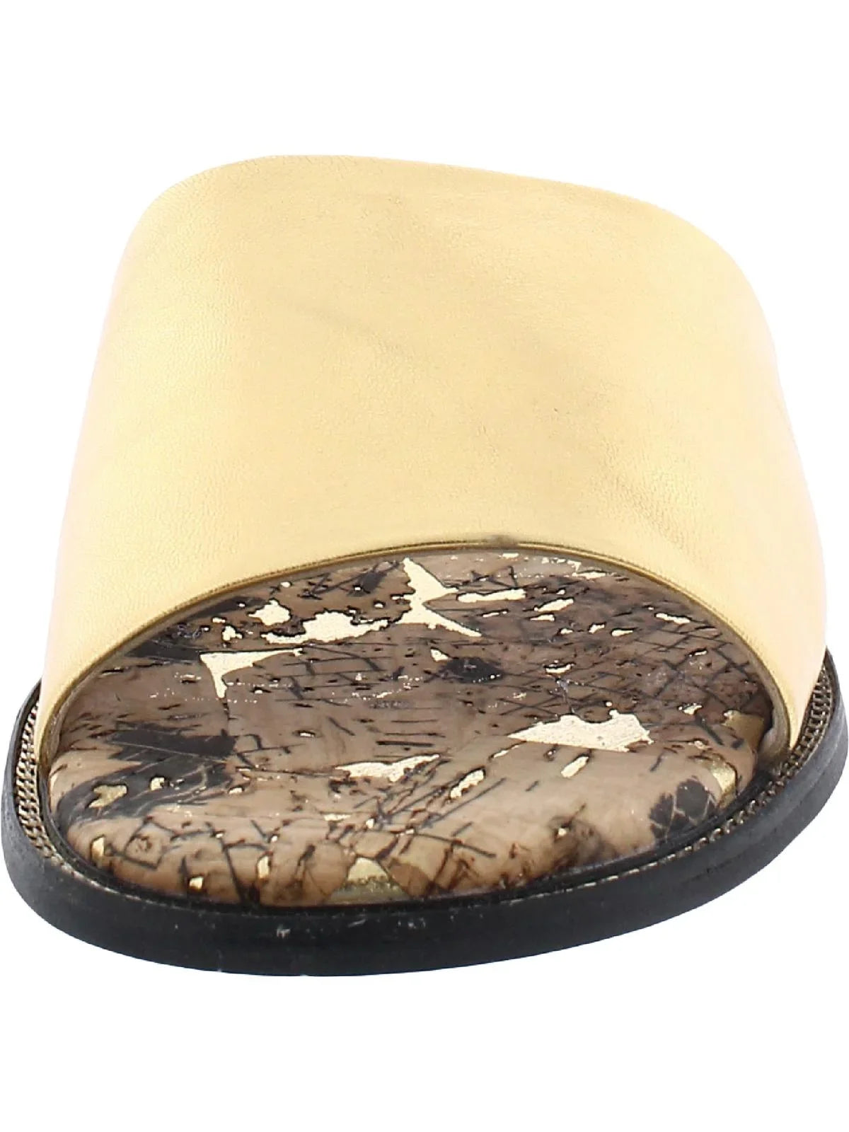 Karl Lagerfeld Paris Womens Gloria Leather Cork Flat Sizeandals