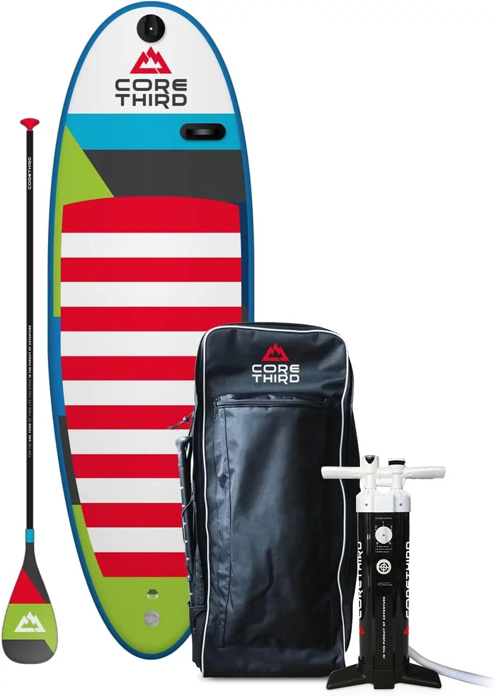Core Third Doheny 7'8" Inflatable Paddle Board for Beaches and Lakes with Complete SizeUP Kit
