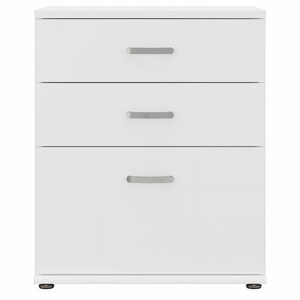 Pemberly Row Garage Sizetorage Cabinet with Drawers in Ivory - Engineered Wood