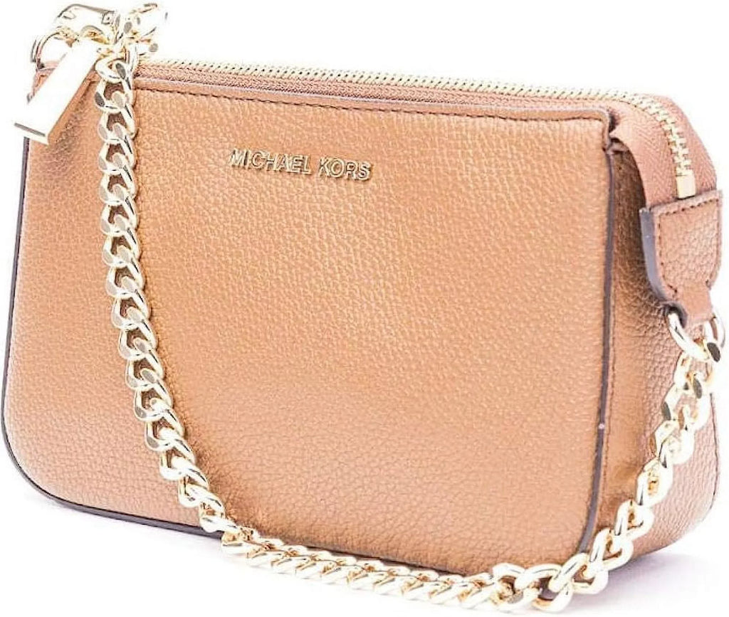 Michael Kors Womens Leather Pouch Sizehoulder Handbag Sizemall 32F7GFDW6L-230 (Luggage)