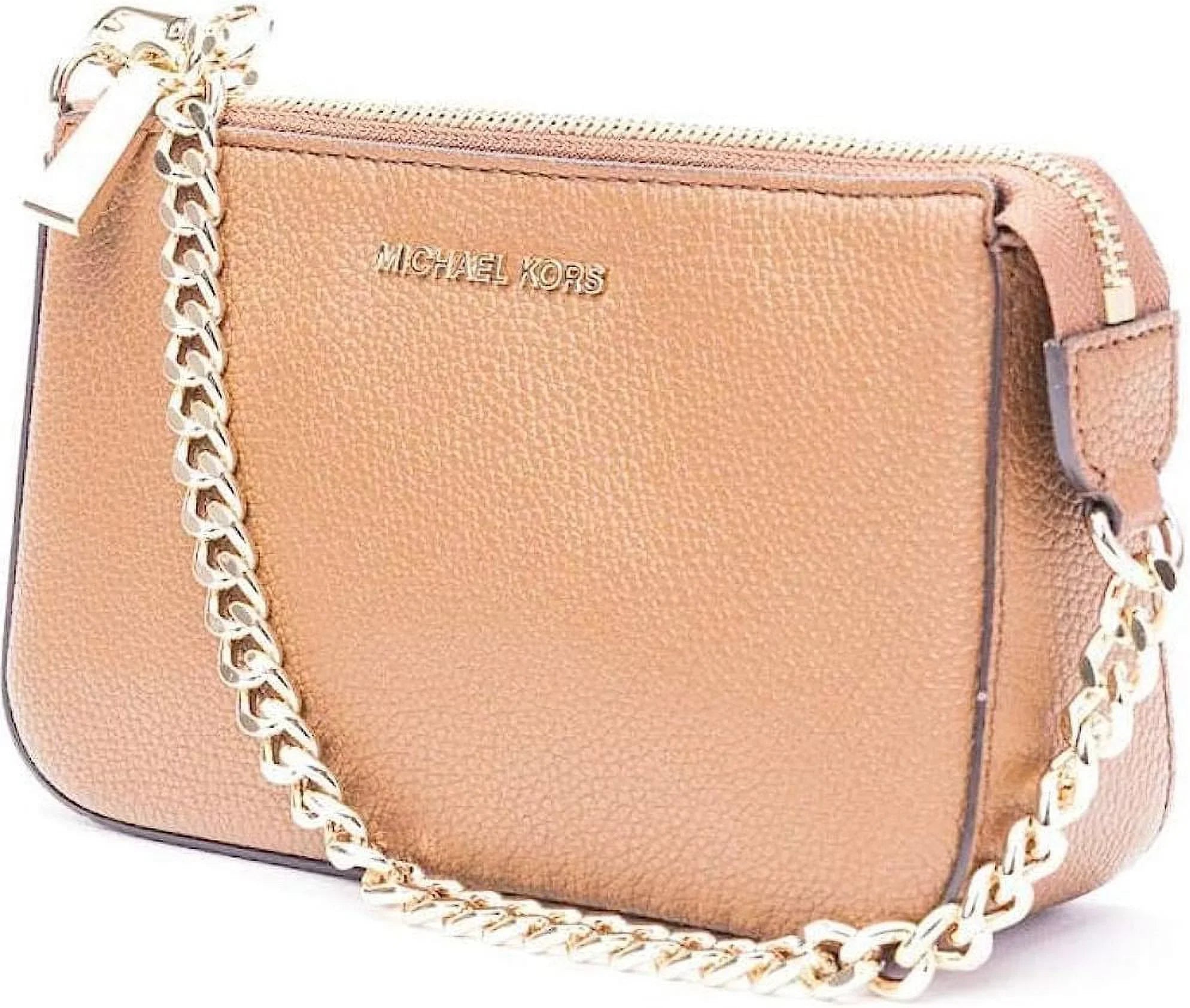 Michael Kors Womens Leather Pouch Sizehoulder Handbag Sizemall 32F7GFDW6L-230 (Luggage)