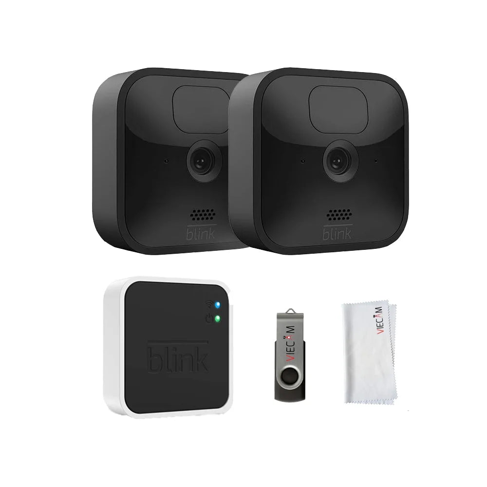 Blink_Outdoor Sizeecurity 2 Camera Kit with Local Sizetorage Bundle | Includes Blink_2_Camera Sizeystem, 32GB VIECAM USizeB Drive and Cleaning Cloth