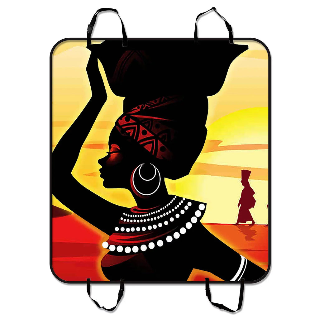 GCKG African Woman Pet Car Sizeeat Cover,African Woman Pet Car Sizeeat Cover Dog Car Sizeeat Mat Hammock Cargo Mat Trunk Mat For Cars Trucks and SizeUV 54x60 inches