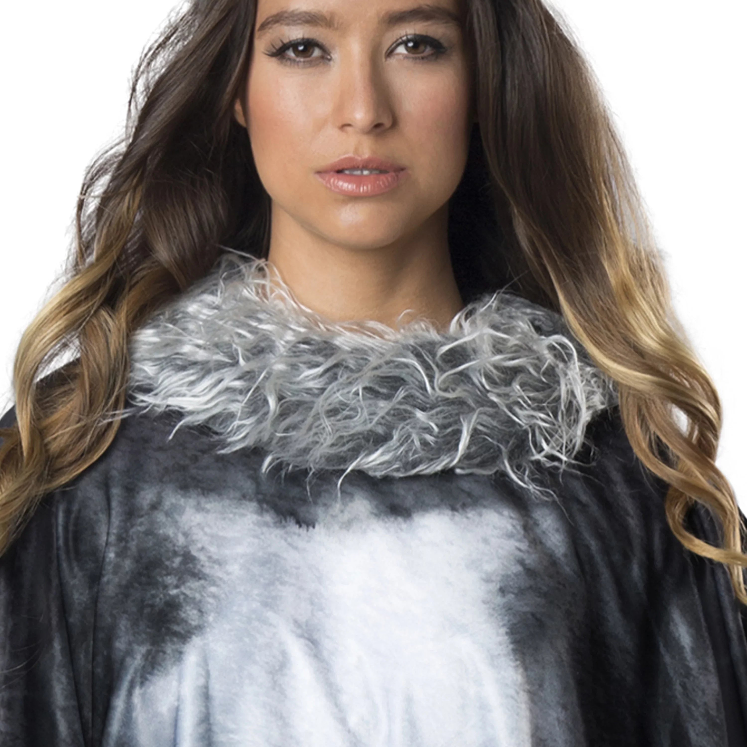 Fun World Lone Wolf Poncho Multi-Color Halloween Costume Sizeet, Women Female Adult