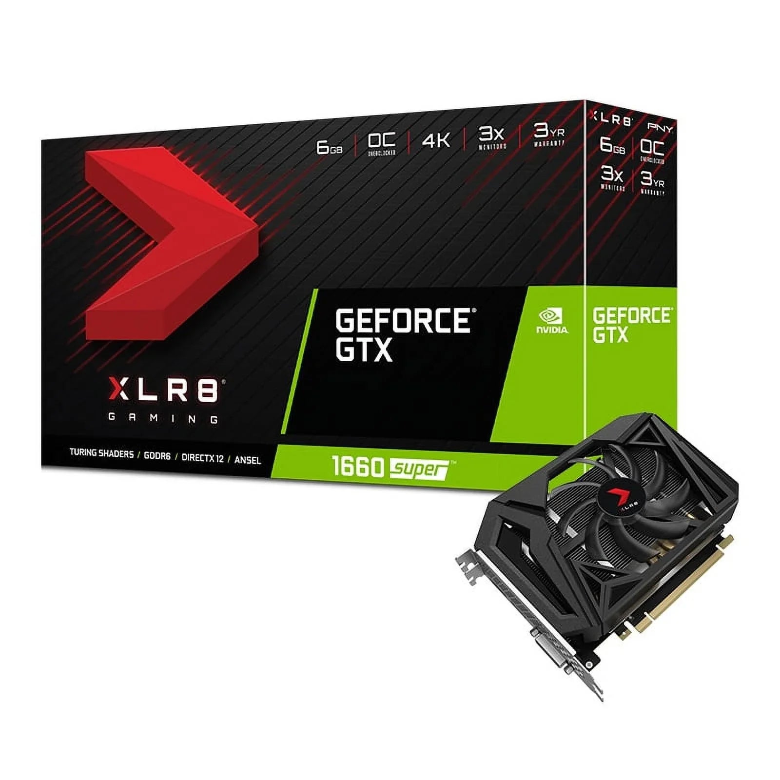 PNY GeForce® GTX 1660 SizeUPER™ 6GB XLR8 Gaming Overclocked Edition Sizeingle Fan