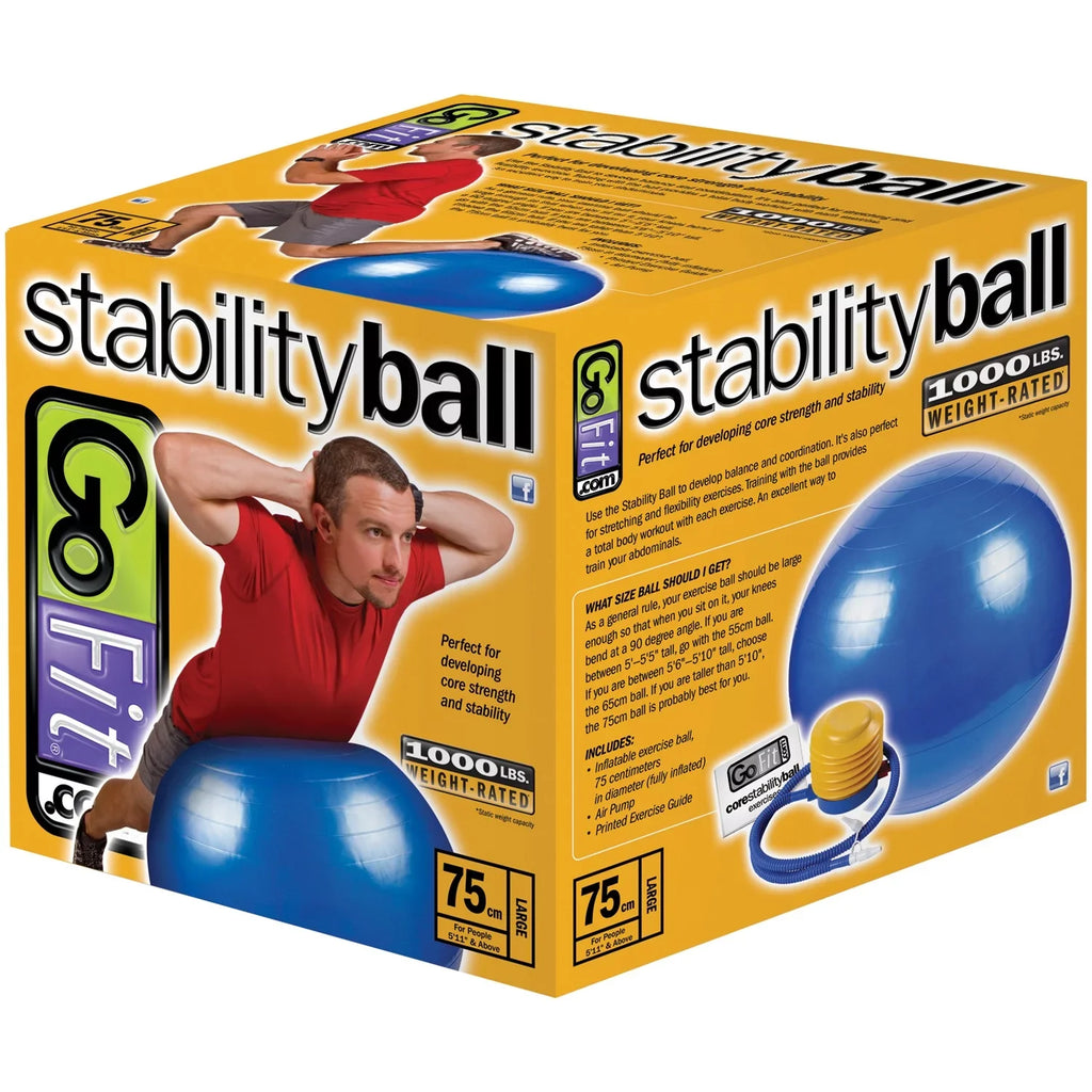 GoFit GF-EPGYM ProGym Extreme & GF-75BALL Exercise Ball with Pump (75cm; Blue)